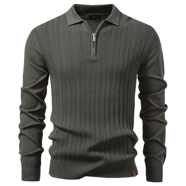 ARMAND | LUXE STRUCTUUR POLO MET RITS VOOR HEREN