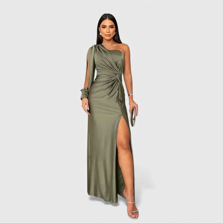 LYNN™ | Elegante Maxi Jurk met One-Shoulder Pasvorm voor Avond & Feest