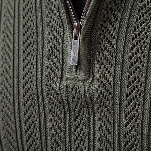 ARMAND | LUXE STRUCTUUR POLO MET RITS VOOR HEREN