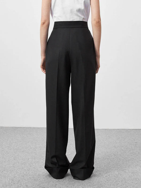 Zwarte hoge taille broek