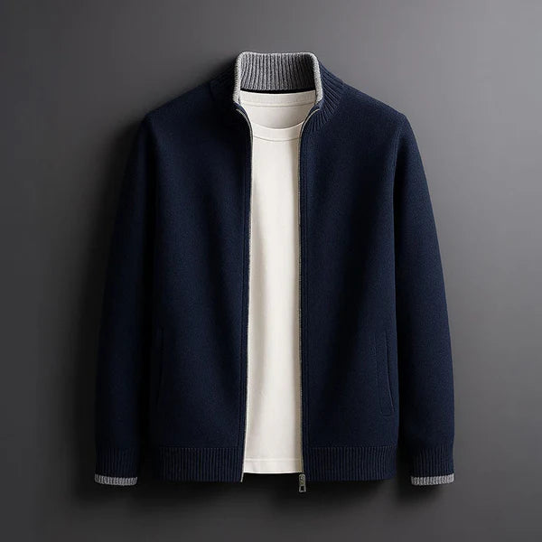 ROSSI ROMA™ | Heren Gebreide Jas met Ritssluiting Warmte en Elegante Dagelijkse Stijl