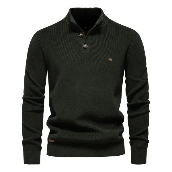 Konrad | Stijlvolle herenpullover met knoopdesign