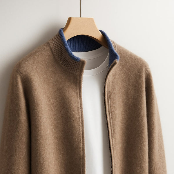 ROSSI ROMA™ | Heren Gebreide Jas met Ritssluiting Warmte en Elegante Dagelijkse Stijl