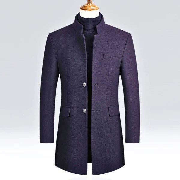 DAAN | Herenjas Slim Fit met Mandarijnkraag en Tijdloze Elegantie voor Koude Dagen