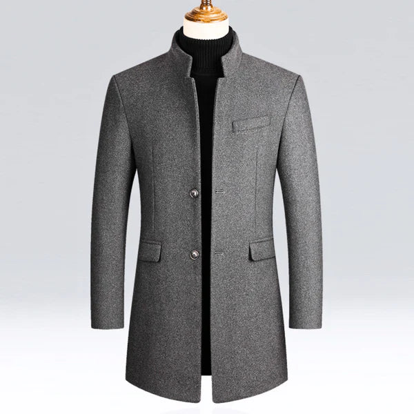 DAAN | Herenjas Slim Fit met Mandarijnkraag en Tijdloze Elegantie voor Koude Dagen