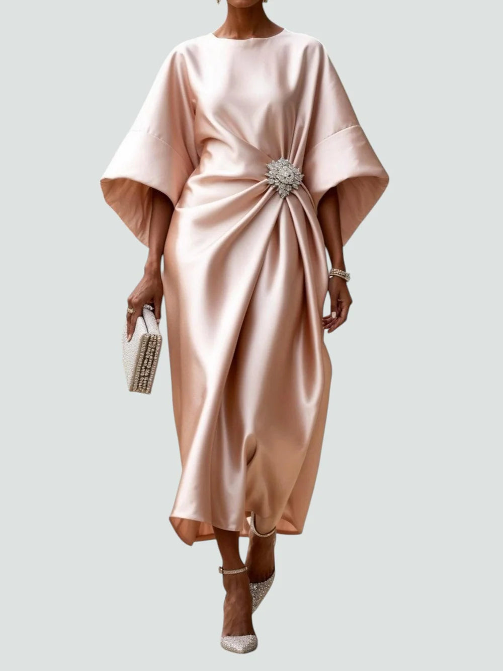 GABRIELLA | Lange Avondjurk met Luxe Detail en Tijdloze Elegantie